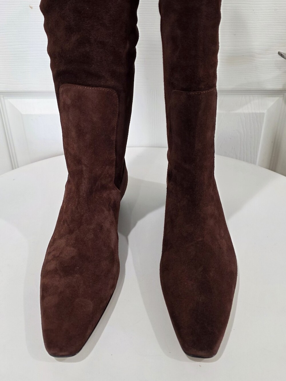 Staud Wally Flat Brown Suede Knee-High Boots - Picture 5 of 7